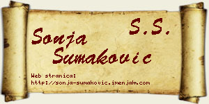 Sonja Šumaković vizit kartica